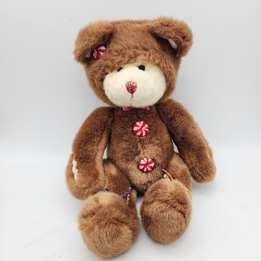 Russ Berrie Cookie Teddy Bear Plush Stuffed Animal 15" Gingerbread Man Outfit